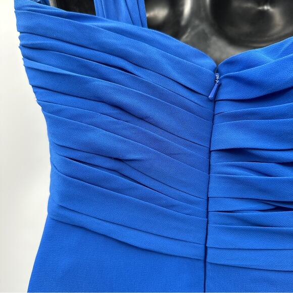 Bill Levkoff One Shoulder Formal Layered Fitted Cocktail‎ Maxi Dress Size 10 - Picture 8 of 14